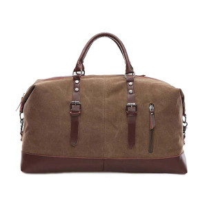 Brown Solid Travel Duffel Bag